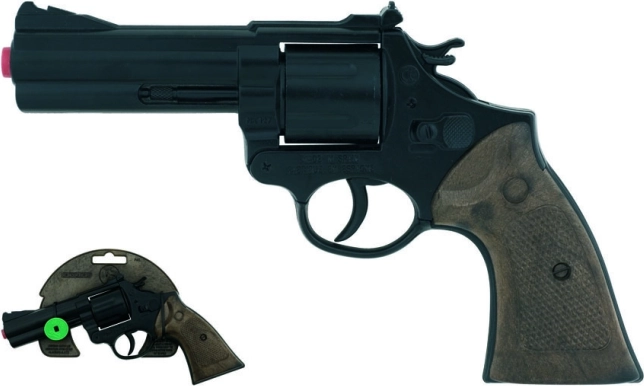 Policejní kovový revolver na kapslíky, 12 ran, černý