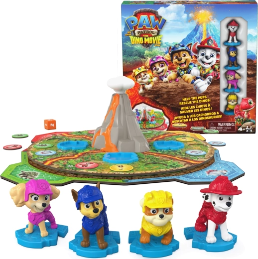 Paw Patrol Dino Movie desková hra s otočnou sopkou