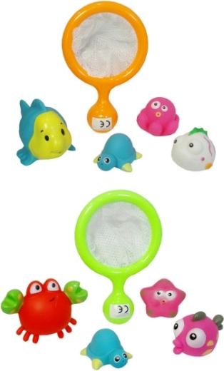 Pískací zvířátka do koupele pro malé děti se sítkem