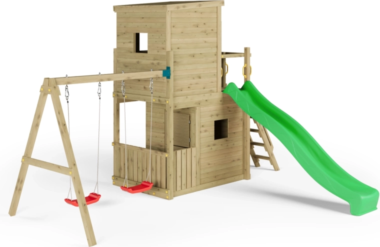 Zvýšený domeček s dřevěnou střechou