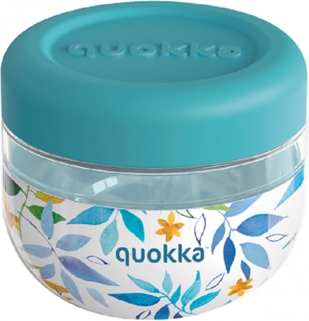 Dóza na potraviny Quokka Bubble Watercolor Leaves tyrkysová 500 ml