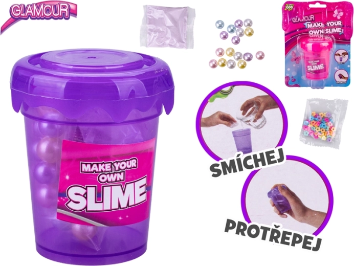 Glamour kreativní sada na výrobu slizu – fialová a růžová