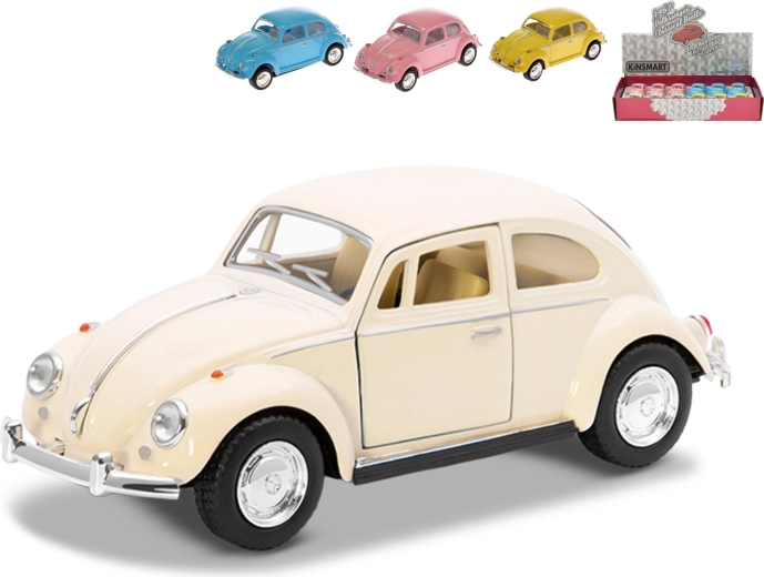 Kinsmart Volkswagen Beetle 1967 kovový model 1:64 se zpětným chodem