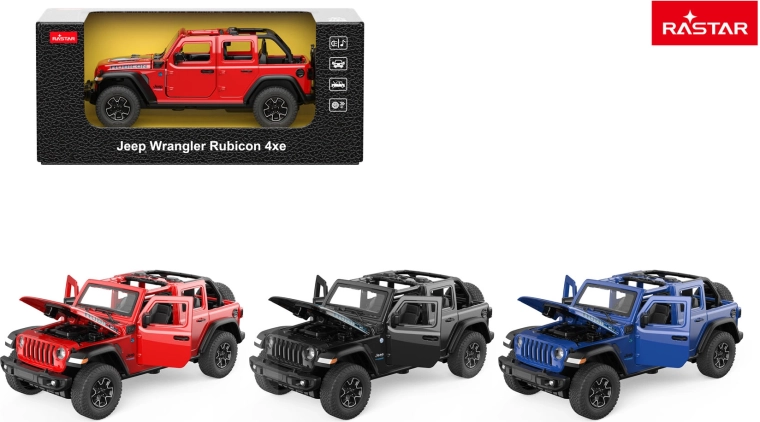 Kovové autíčko Jeep Wrangler Rubicon Rastar 1:32 modré