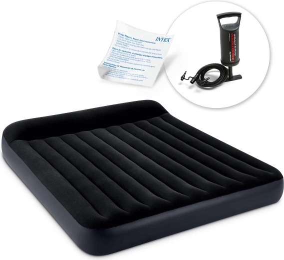 Nafukovací dvoulůžková matrace s ruční pumpou 203 × 183 × 25 cm INTEX