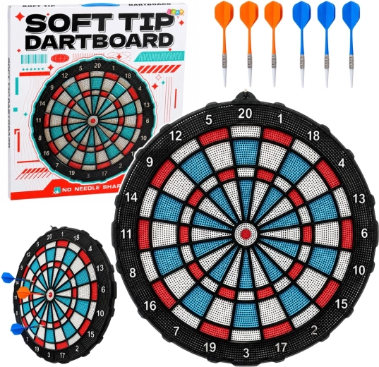 Soft tip terč na šipky 42,5 cm se sadou 6 šipek