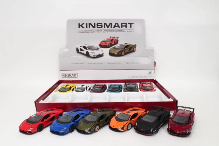 Kovové autíčko Lamborghini 13 cm s natahovacím pohonem