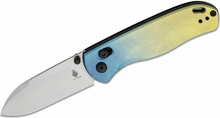 Kizer Drop Bear kapesní nůž 7,6 cm, vícebarevný titan se sponou