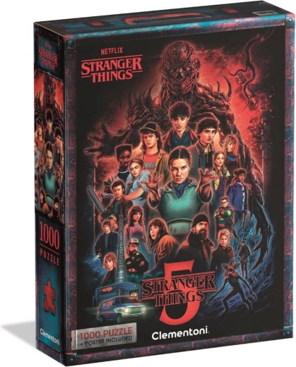 Puzzle 1000 Stranger Things 5 s plakátem Clementoni