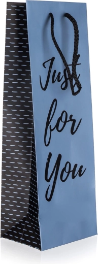 Dárková taška na láhev Just For You Blue 12 × 35 × 9 cm