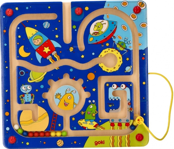 Dřevěný magnetický labyrint Vesmír od Goki