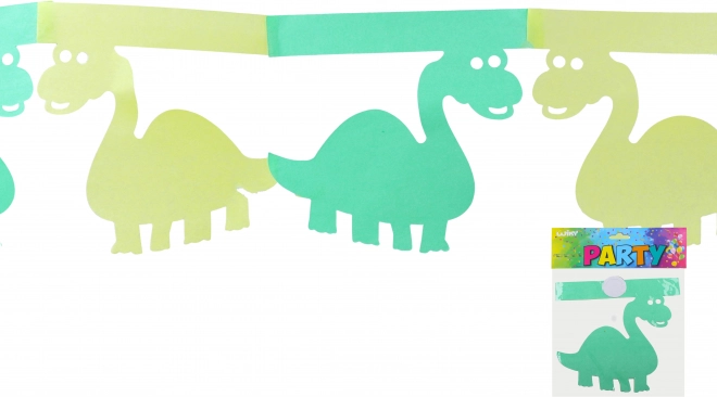 Zelená papírová girlanda s dinosaury 3 m