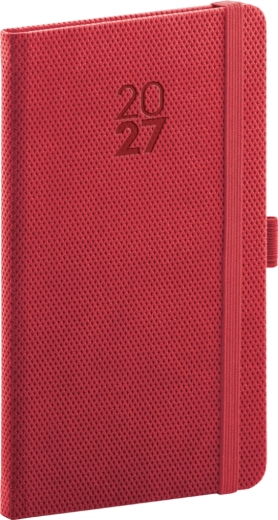 Notique kapesní diář Diamante 2027 červený 9 × 15,5 cm
