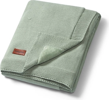 Babyono zateplená dětská deka z přírodní bavlny sage 75 × 100 cm