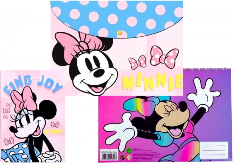 Sada zápisníku, bloku se samolepkami a složky Disney Minnie
