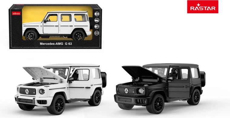 Model auta Mercedes-AMG G63 Rastar 1:24 bílý - 1 kus