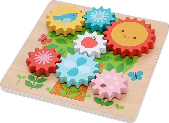 Dřevěné puzzle s ozubenými kolečky pro děti