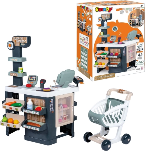 Smarty Market dětský supermarket s pokladnou a nákupním vozíkem