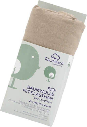 Träumeland prostěradlo z bio bavlny s elastanem uni taupe