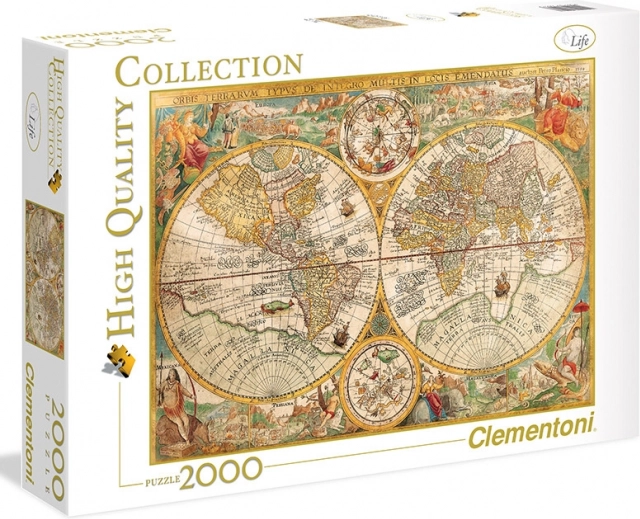 Puzzle 2000 dílků Stará mapa světa