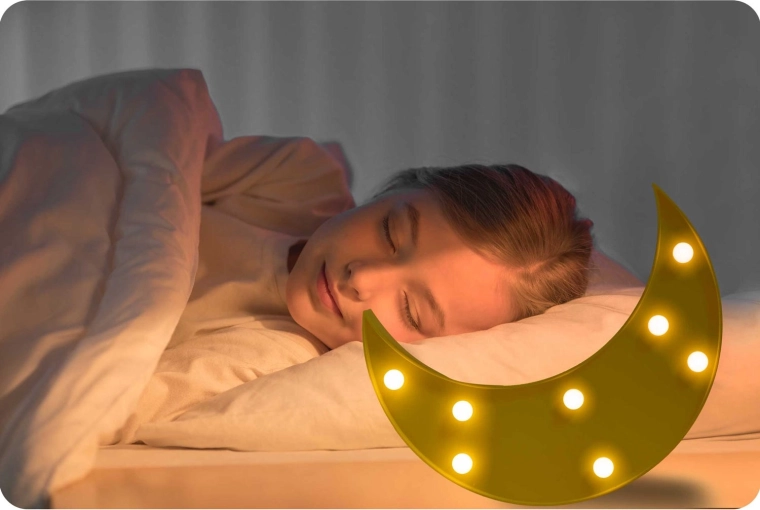 Jemné a uklidňující LED světlo pro klidný spánek