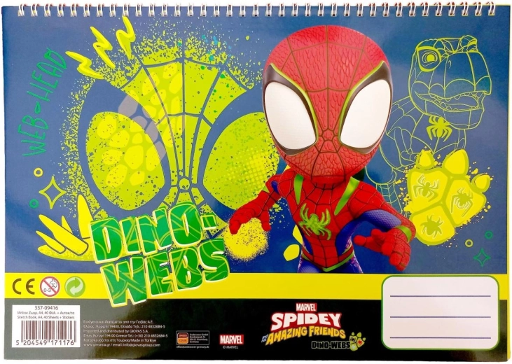 Spirálový blok se samolepkami Spidey A4 - 1 kus