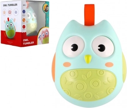 Kývací plastová sova se zvukem 11cm pro děti od 6 měsíců