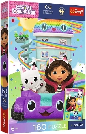 Premium puzzle pro děti Koci domek Gábi – krásná Gábi 160 dílků