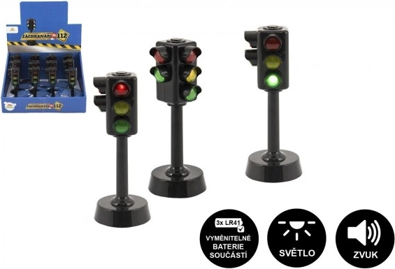 Plastový interaktivní semafor na baterie 12 cm