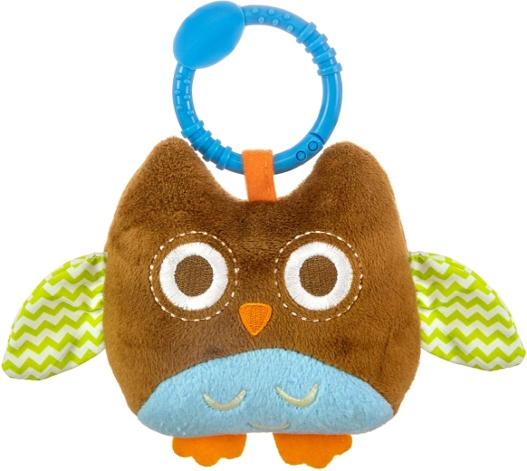 Plyšová závěsná sovička Happy owl hnědá