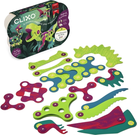 CLIXO Dino Discovery magnetická stavebnice 22 kusů