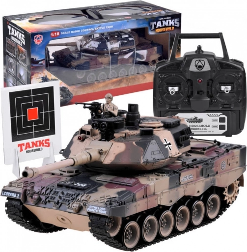 velký rc tank leopard 2 1:18 se střelbou
