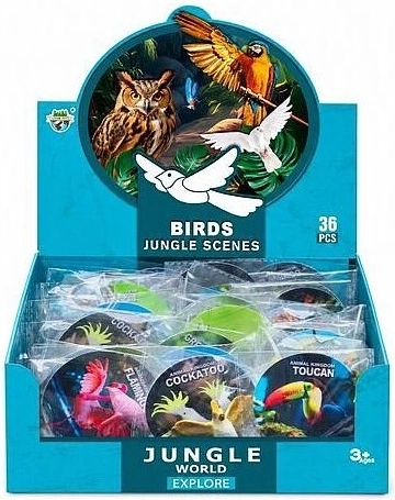Dekorační ptáček 6 cm (12 variant), 36 ks v boxu