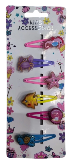 PINK sada sponek do vlasů mořští živočichové mix, 6 ks