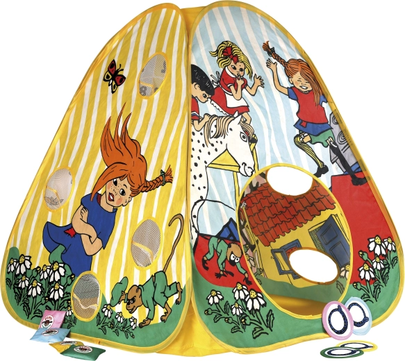 Dětský pop-up stan Pippi se 3 hrami v 1 - 1 kus