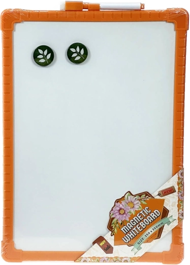 Oboustranná magnetická stíratelná tabulka pro děti se fixem a magnety - 1 sada