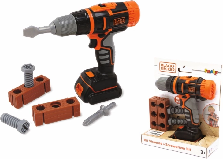 Smoby Black+Decker mechanická aku vrtačka a šroubovák s příslušenstvím