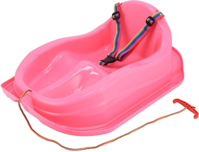 Plastové sáně s opěrkou BABY MIX Mini růžové