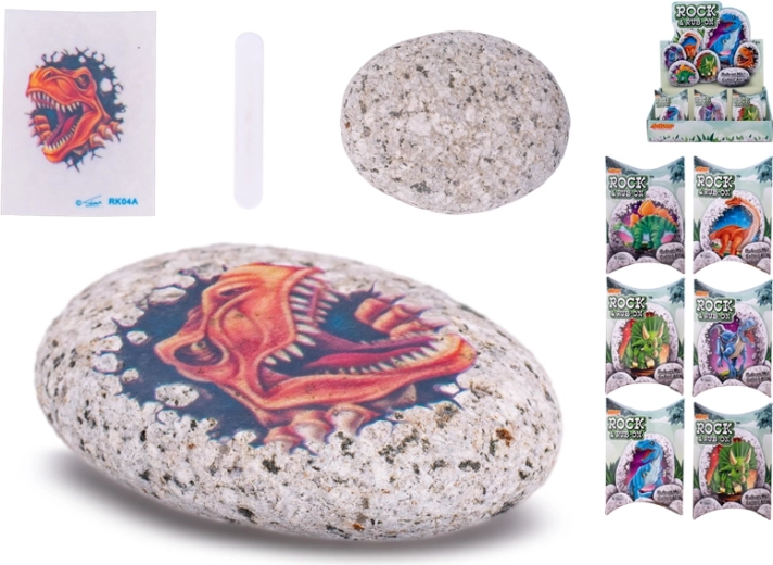 Kamínek se samolepkou dinosaura pro děti