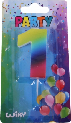 Párty svíčka číslo 1 duhová