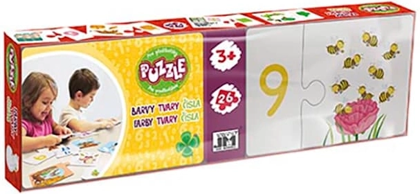 Puzzle pro předškoláky čísla, barvy a tvary