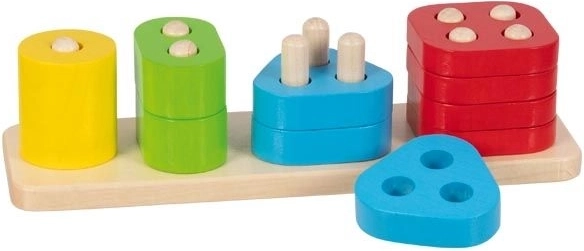 Goki motorická dřevěná hra – barvy a tvary