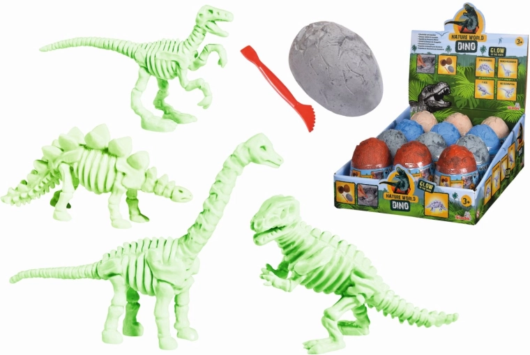 Vajíčko s kostrou dinosaura k vykopání - 1 kus