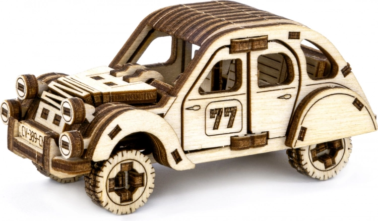Dřevěné 3D puzzle – rally auto k sestavení