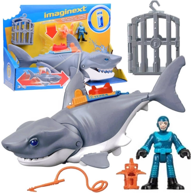 Mega útočný žralok Imaginext s pohyblivou čelistí