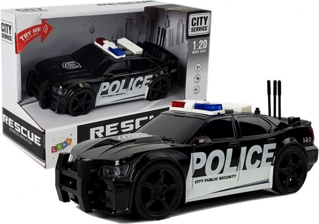 Policejní auto s natahovacím pohonem, světly a zvuky 1:20