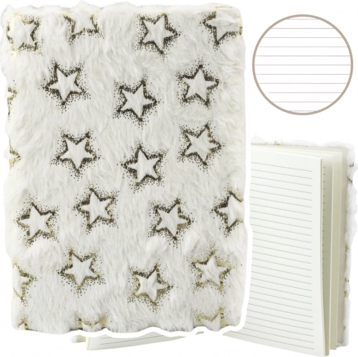 Notýsek s plyšovým obalem Zlaté hvězdy A5 80 listů