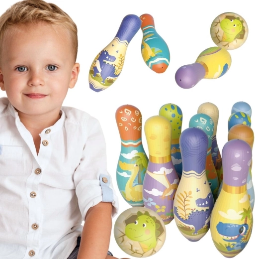Měkké dětské kuželky s dinosaury Woopie - 12 ks