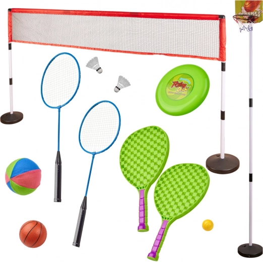 Dětská sportovní sada 5 v 1 – badminton, basketbal, volejbal, tenis a frisbee