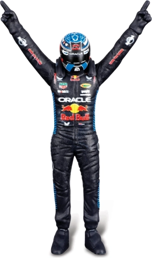 Figurka jezdce Max Verstappen v mistrovské póze